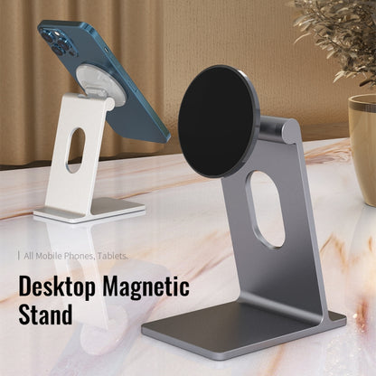 R-JUST SJ18 Square Desktop Magnetic Holder(Grey) - Desktop Holder by R-JUST | Online Shopping UK | buy2fix