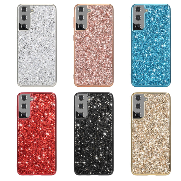For Samsung Galaxy S22 Ultra 5G Glitter Powder Shockproof TPU Protective Phone Case(Rose Gold) - Samsung Accessories by buy2fix | Online Shopping UK | buy2fix