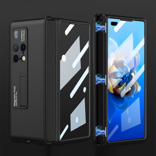 For Huawei Mate X2 GKK Ultra-thin Magnetic Hinge Flip Phone Case with Holder(Black) - Huawei Cases by GKK | Online Shopping UK | buy2fix