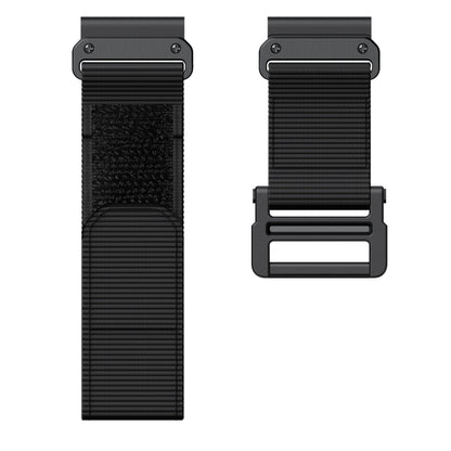 For Garmin Fenix 7X Hook And Loop Fastener Nylon Watch Band(Black) - Watch Bands by buy2fix | Online Shopping UK | buy2fix