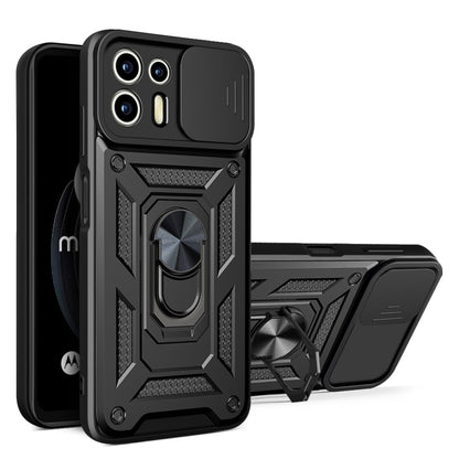 For Motorola Edge 20 Lite Sliding Camera Cover TPU+PC Phone Case(Black) - Motorola Cases by buy2fix | Online Shopping UK | buy2fix