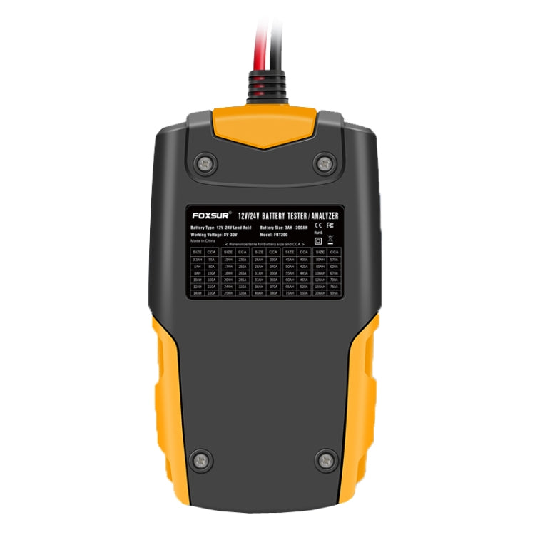 FOXSUR FBT200 12V / 24V Car Battery Tester(Orange) - Electronic Test by FOXSUR | Online Shopping UK | buy2fix