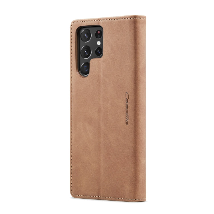 For Samsung Galaxy S22 Ultra 5G CaseMe 013 Multifunctional Leather Phone Case(Brown) - Samsung Accessories by CaseMe | Online Shopping UK | buy2fix