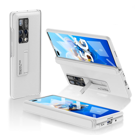 For Huawei Mate X2 GKK Magnetic PC + Leather Phone Flip Case with Holder(White) - Huawei Cases by GKK | Online Shopping UK | buy2fix