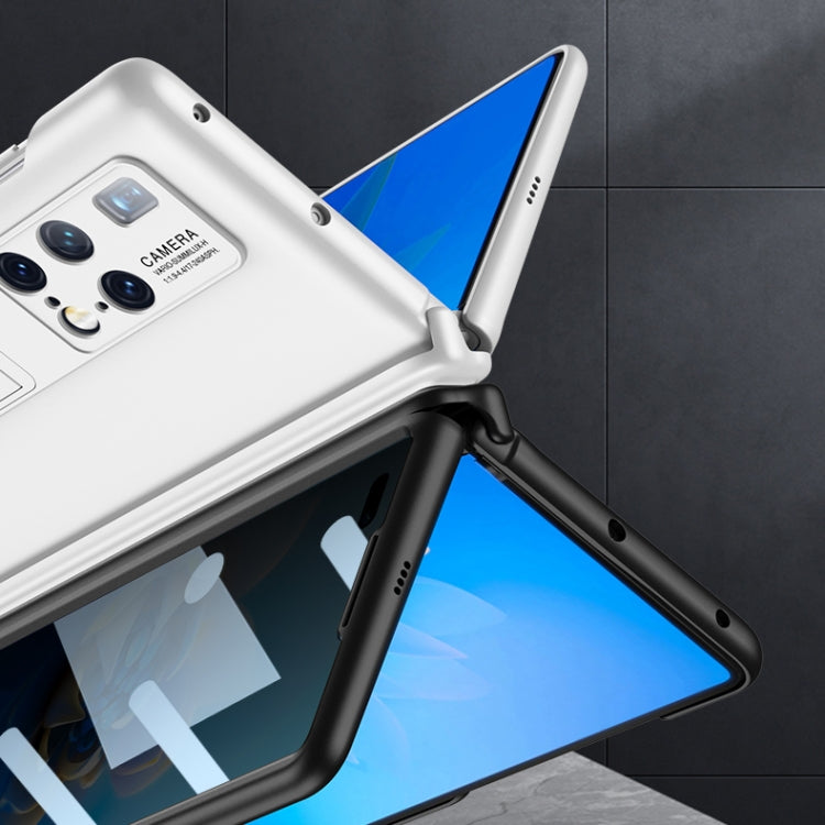 For Huawei Mate X2 GKK Anti-peeping Magnetic Hinge Flip Phone Case with Holder(White) - Huawei Cases by GKK | Online Shopping UK | buy2fix