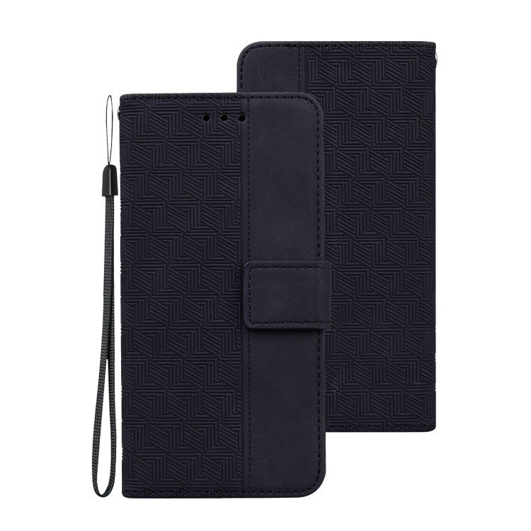 For Samsung Galaxy A13 4G Geometric Embossed Leather Phone Case(Black) - Samsung Accessories by buy2fix | Online Shopping UK | buy2fix
