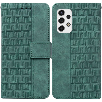 For Samsung Galaxy A73 5G Geometric Embossed Leather Phone Case(Green) - Samsung Accessories by buy2fix | Online Shopping UK | buy2fix
