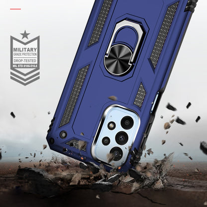 For Samsung Galaxy A23 Shockproof TPU + PC Phone Case with Holder(Blue) - Samsung Accessories by buy2fix | Online Shopping UK | buy2fix