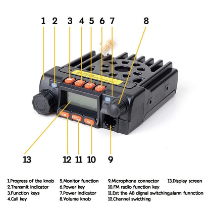 QYT KT-8900 25W Dual Band Mobile Radio Car Walkie Talkie with Display - Consumer Electronics by buy2fix | Online Shopping UK | buy2fix