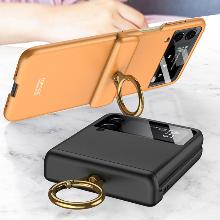 For Samsung Galaxy Z Flip3 5G GKK Magnetic Hinged Flip Case with Ring Holder(Orange) - Galaxy Phone Cases by GKK | Online Shopping UK | buy2fix