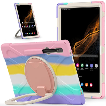 For Samsung Galaxy Tab S8 Ultra X900 Silicone + PC Tablet Protective Case(Colorful Pink) - Galaxy Tab S8 Ultra Cases by buy2fix | Online Shopping UK | buy2fix