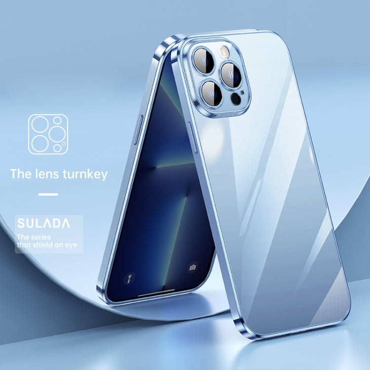 For iPhone 13 Pro Max SULADA Lens Protector Plated Clear Case (Sierra Blue) - iPhone 13 Pro Max Cases by SULADA | Online Shopping UK | buy2fix