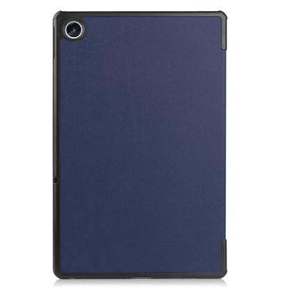 For Lenovo Tab M10 Plus 10.6 3rd Gen 2022 Custer Texture 3-Fold Holder Smart Leather Tablet Case(Dark Blue) - For Lenovo by buy2fix | Online Shopping UK | buy2fix
