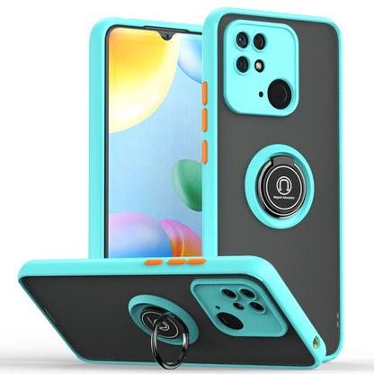 For Xiaomi Redmi 10C Q Shadow 1 Series TPU + PC Ring Holder Phone Case(Sky Blue) - Xiaomi Cases by buy2fix | Online Shopping UK | buy2fix