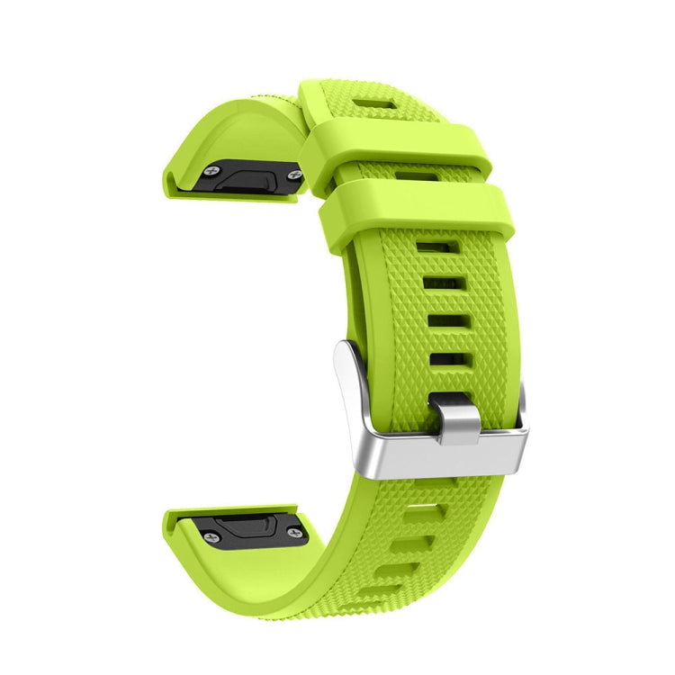 For Garmin Fenix 5 Silicone Watch Band(Lime) - Smart Wear by buy2fix | Online Shopping UK | buy2fix