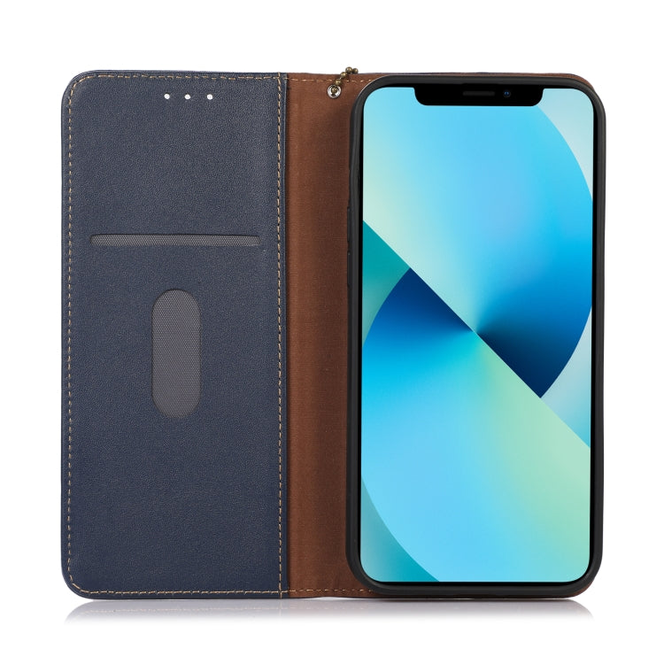 For Samsung Galaxy M53 5G KHAZNEH Nappa Top Layer Cowhide Leather Phone Case(Blue) - Galaxy Phone Cases by buy2fix | Online Shopping UK | buy2fix