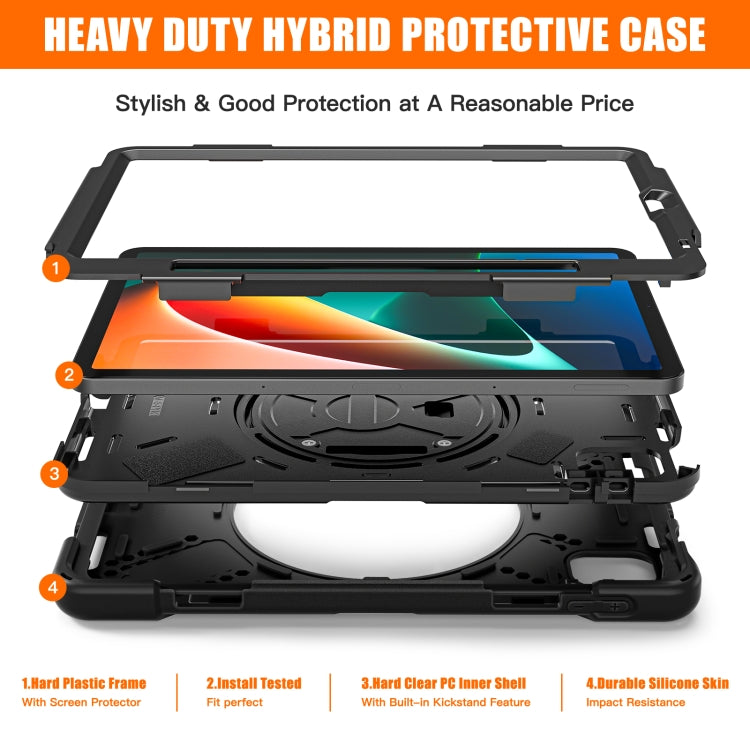 For Xiaomi Pad 5 / Pad 5 Pro Silicone + PC Tablet Case(Black) - For Xiaomi by buy2fix | Online Shopping UK | buy2fix