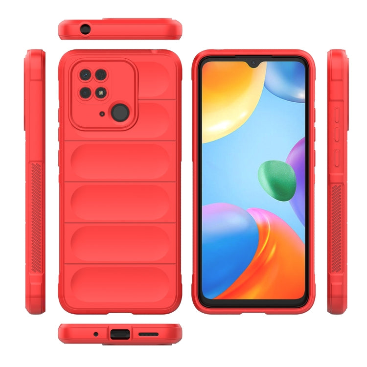 For Xiaomi Redmi 10C Magic Shield TPU + Flannel Phone Case(Red) - Xiaomi Cases by buy2fix | Online Shopping UK | buy2fix