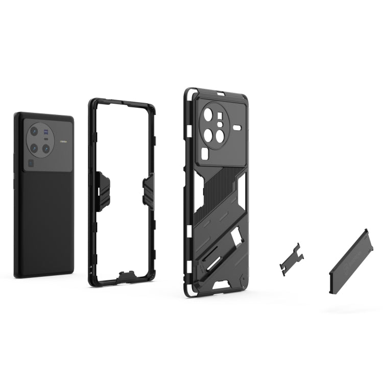 For vivo X80 Pro Punk Armor PC + TPU Phone Case with Holder(Black) - OPPO & vivo Accessories by buy2fix | Online Shopping UK | buy2fix