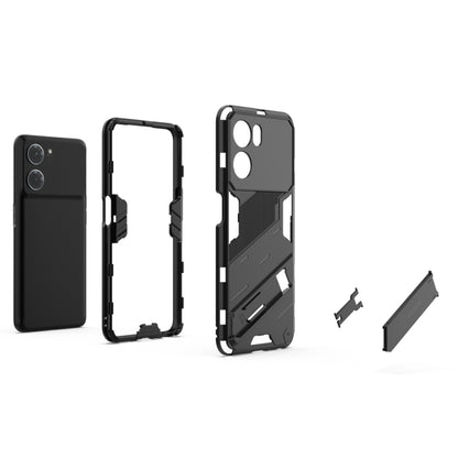 For OPPO K10 5G China Punk Armor 2 in 1 PC + TPU Shockproof Phone Case with Invisible Holder(Green) - OPPO Cases by buy2fix | Online Shopping UK | buy2fix