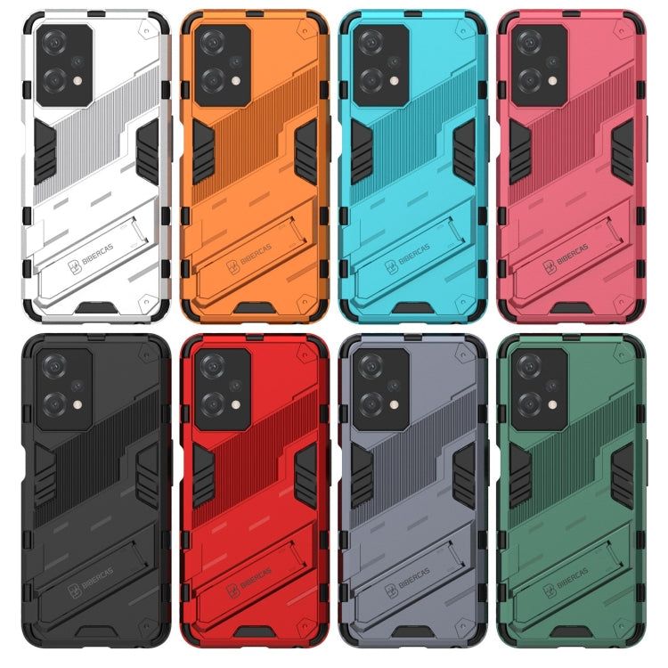 For OnePlus Nord CE 2 Lite 5G/Realme 9 Pro Punk Armor 2 in 1 Shockproof Phone Case with Invisible Holder(Black) - OnePlus Cases by buy2fix | Online Shopping UK | buy2fix