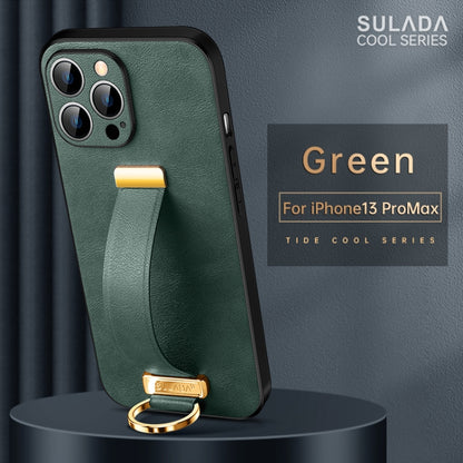 For iPhone 13 Pro Max  SULADA Cool Series PC + Leather Texture Skin Feel Shockproof Phone Case(Green) - iPhone 13 Pro Max Cases by SULADA | Online Shopping UK | buy2fix