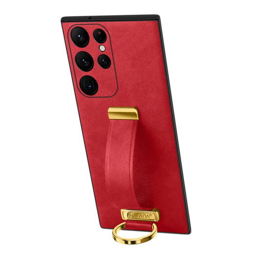 For Samsung Galaxy S22 Ultra 5G SULADA Cool Series PC + Leather Texture Skin Feel Shockproof Phone Case(Red) - Galaxy S22 Ultra 5G Cases by SULADA | Online Shopping UK | buy2fix