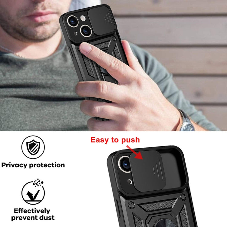 For iPhone 14 Sliding Camera Cover Design TPU+PC Phone Case (Black) - iPhone 14 Cases by buy2fix | Online Shopping UK | buy2fix