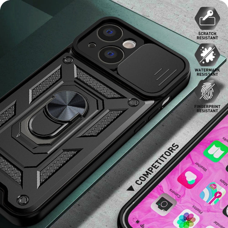 For iPhone 14 Sliding Camera Cover Design TPU+PC Phone Case (Black) - iPhone 14 Cases by buy2fix | Online Shopping UK | buy2fix