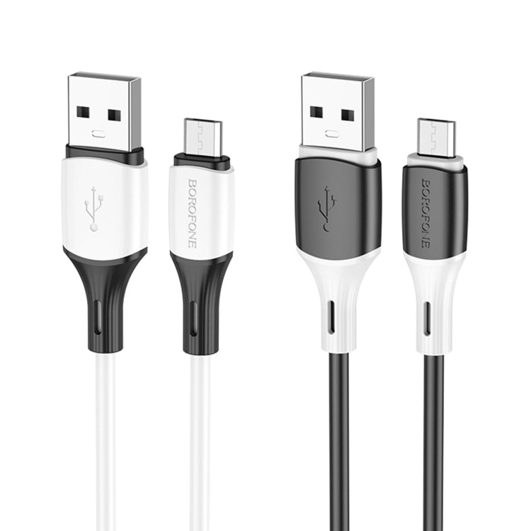 Borofone BX79 Micro USB Silicone Sync Data Charging Cable, Length: 1m(White) -  by Borofone | Online Shopping UK | buy2fix