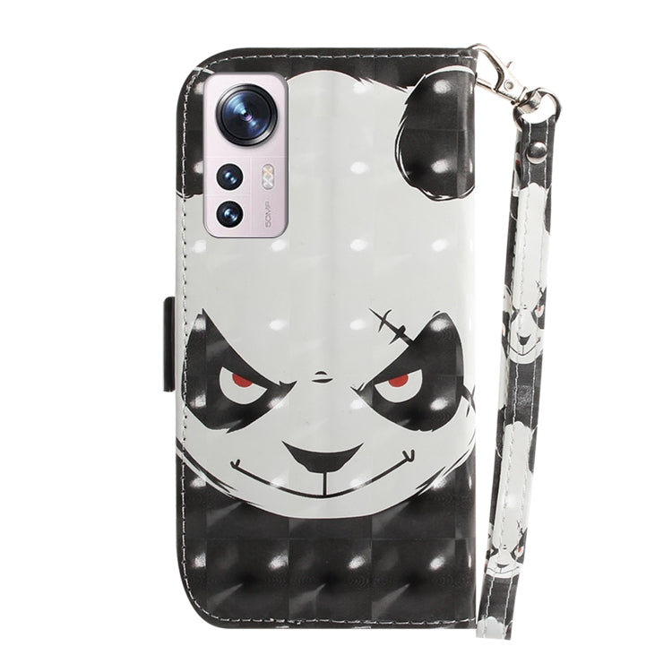 For Xiaomi 12 / 12X 3D Colored Horizontal Flip Leather Phone Case(Angry Bear) - 12 Cases by buy2fix | Online Shopping UK | buy2fix