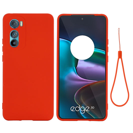 For Motorola Edge 30 Pure Color Liquid Silicone Shockproof Phone Case(Red) - Mobile Accessories by buy2fix | Online Shopping UK | buy2fix
