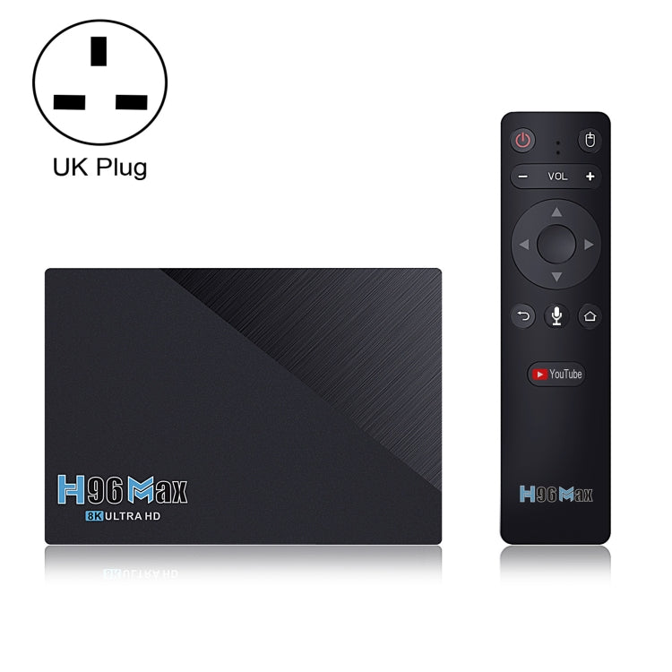 H96 Max 8GB+128GB 8K Smart TV BOX Android 11.0 Media Player with Remote Control, Plug Type:UK Plug - Consumer Electronics by buy2fix | Online Shopping UK | buy2fix