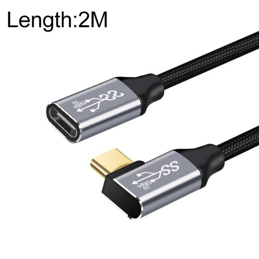 2m 10Gbps USB-C / Type-C Female to Male Elbow Charging Data Transmission Extension Cable - Computer & Networking by buy2fix | Online Shopping UK | buy2fix