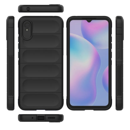 For Xiaomi Redmi 9A Magic Shield TPU + Flannel Phone Case(Black) - Xiaomi Cases by buy2fix | Online Shopping UK | buy2fix