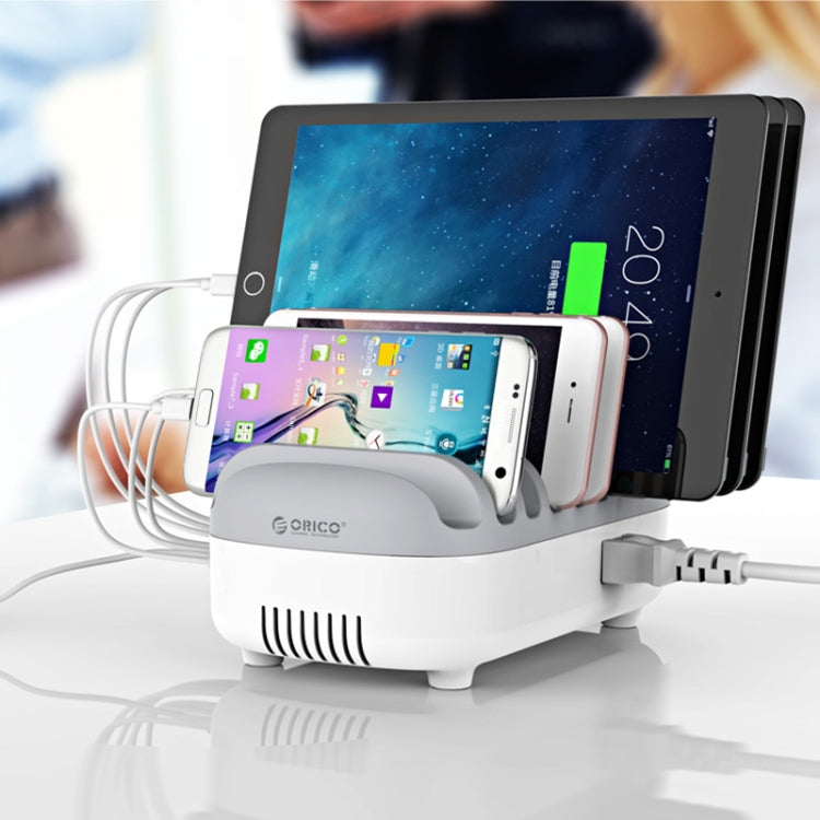 ORICO DUK-10P-DX 120W 5V 2.4A 10 Ports USB Charging Station, UK Plug(White) - Multifunction Charger by ORICO | Online Shopping UK | buy2fix