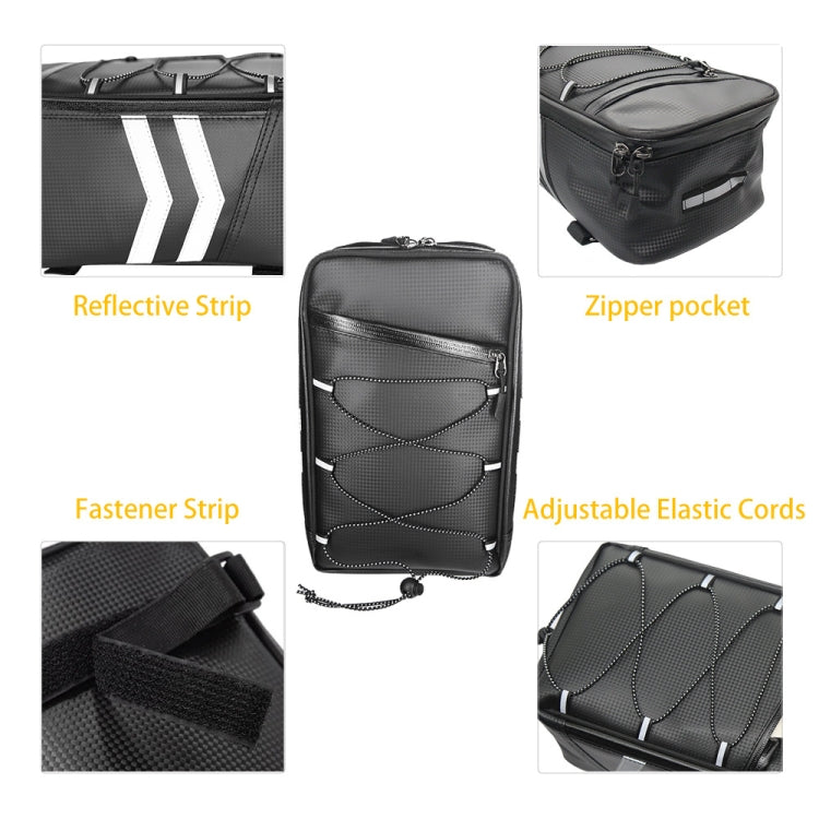 Motorcycle Waterproof PU Leather Rack Rear Carrier Bag, Capacity: 8L with Rain Cover - In Car by buy2fix | Online Shopping UK | buy2fix