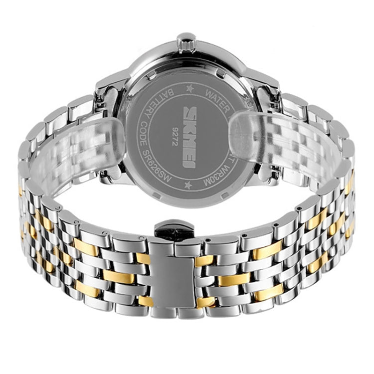 SKMEI 9272 Stainless Steel Buckle Strap Waterproof Quartz Watch Women(Gold and Silver) - Alloy Watches by SKMEI | Online Shopping UK | buy2fix