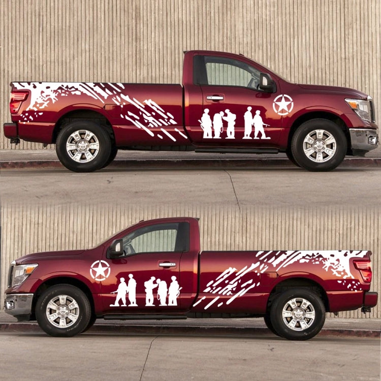 2 PCS/Set D-123 Soldiers Pattern Car Modified Decorative Sticker(White) - In Car by buy2fix | Online Shopping UK | buy2fix