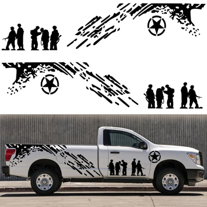 2 PCS/Set D-123 Soldiers Pattern Car Modified Decorative Sticker(Black) - In Car by buy2fix | Online Shopping UK | buy2fix