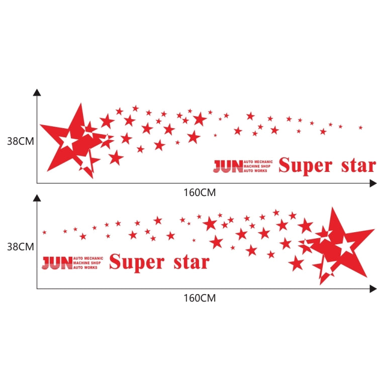 2 PCS/Set D-207 Star Pattern Car Modified Decorative Sticker(Red) - In Car by buy2fix | Online Shopping UK | buy2fix