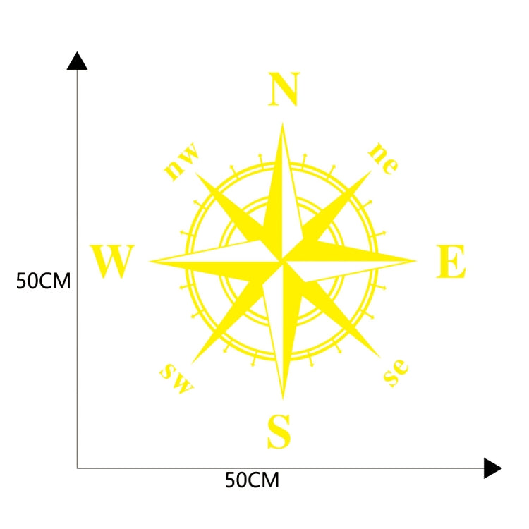 D-366 Compass Pattern Car Modified Decorative Sticker(Yellow) - In Car by buy2fix | Online Shopping UK | buy2fix