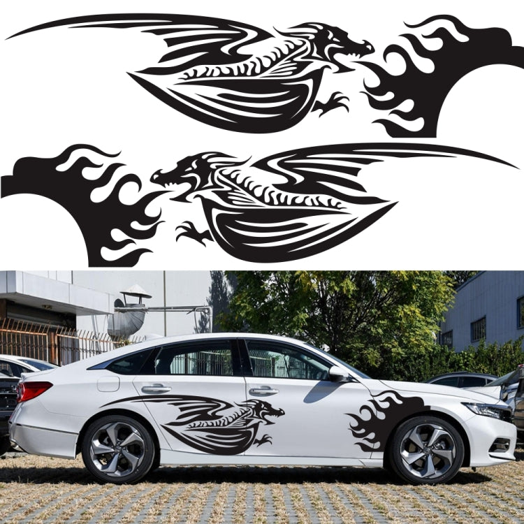 2 PCS/Set D-489 Fire-breathing Dragon Pattern Car Modified Decorative Sticker(Red) - In Car by buy2fix | Online Shopping UK | buy2fix