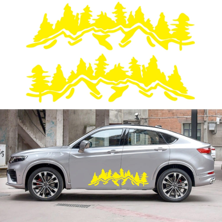 2 PCS/Set D-924 Mountain Woods Pattern Car Modified Decorative Sticker(Yellow) - In Car by buy2fix | Online Shopping UK | buy2fix