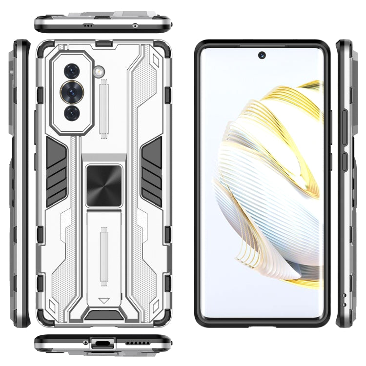 For Huawei Nova 10 4G Supersonic PC + TPU Shock-proof Protective Phone Case with Holder(Silver) - Huawei Cases by buy2fix | Online Shopping UK | buy2fix