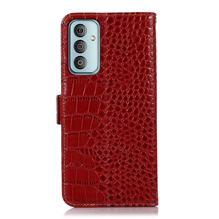 For Samsung Galaxy M13 4G Global Crocodile Top Layer Cowhide Leather Phone Case(Red) - Galaxy Phone Cases by buy2fix | Online Shopping UK | buy2fix