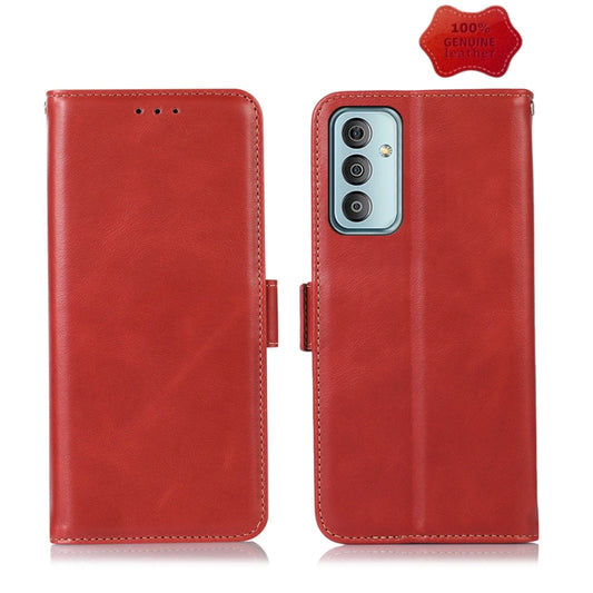 For Samsung Galaxy M13 4G Global Crazy Horse Top Layer Cowhide Leather Phone Case(Red) - Galaxy Phone Cases by buy2fix | Online Shopping UK | buy2fix