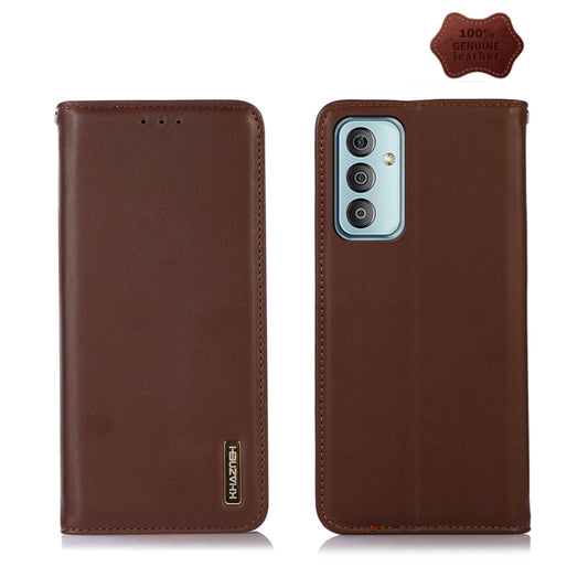 For Samsung Galaxy M13 4G Global KHAZNEH Nappa Top Layer Cowhide Leather Phone Case(Brown) - Galaxy Phone Cases by buy2fix | Online Shopping UK | buy2fix