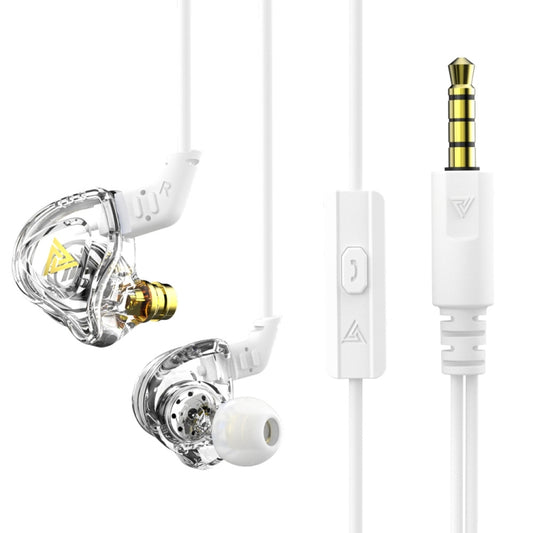 QKZ DMX Sports In-ear HIFI 3.5mm Wired Control Earphone with Mic(Transparent) - In Ear Wired Earphone by QKZ | Online Shopping UK | buy2fix