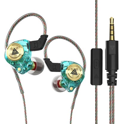 QKZ AK3 FiLe In-ear Subwoofer Wire-controlled Earphone with Mic(Cyan) - In Ear Wired Earphone by QKZ | Online Shopping UK | buy2fix